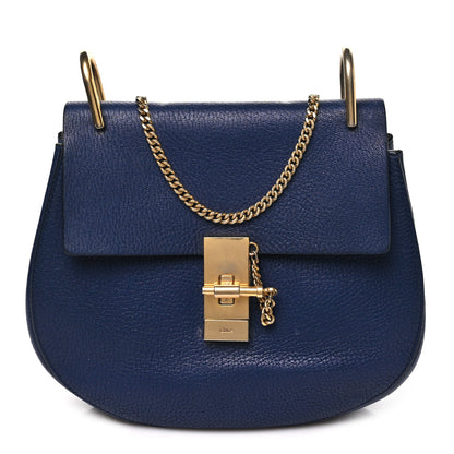 Chloe Grained Lambskin Drew Shoulder Bag Royal Navy 1 of 11