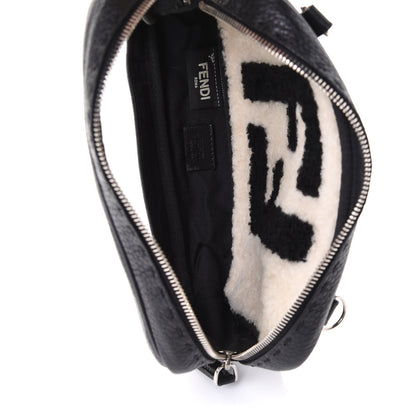 Fendi Calfskin PVC Shearling Selleria FF Camera Bag Black 4 of 4