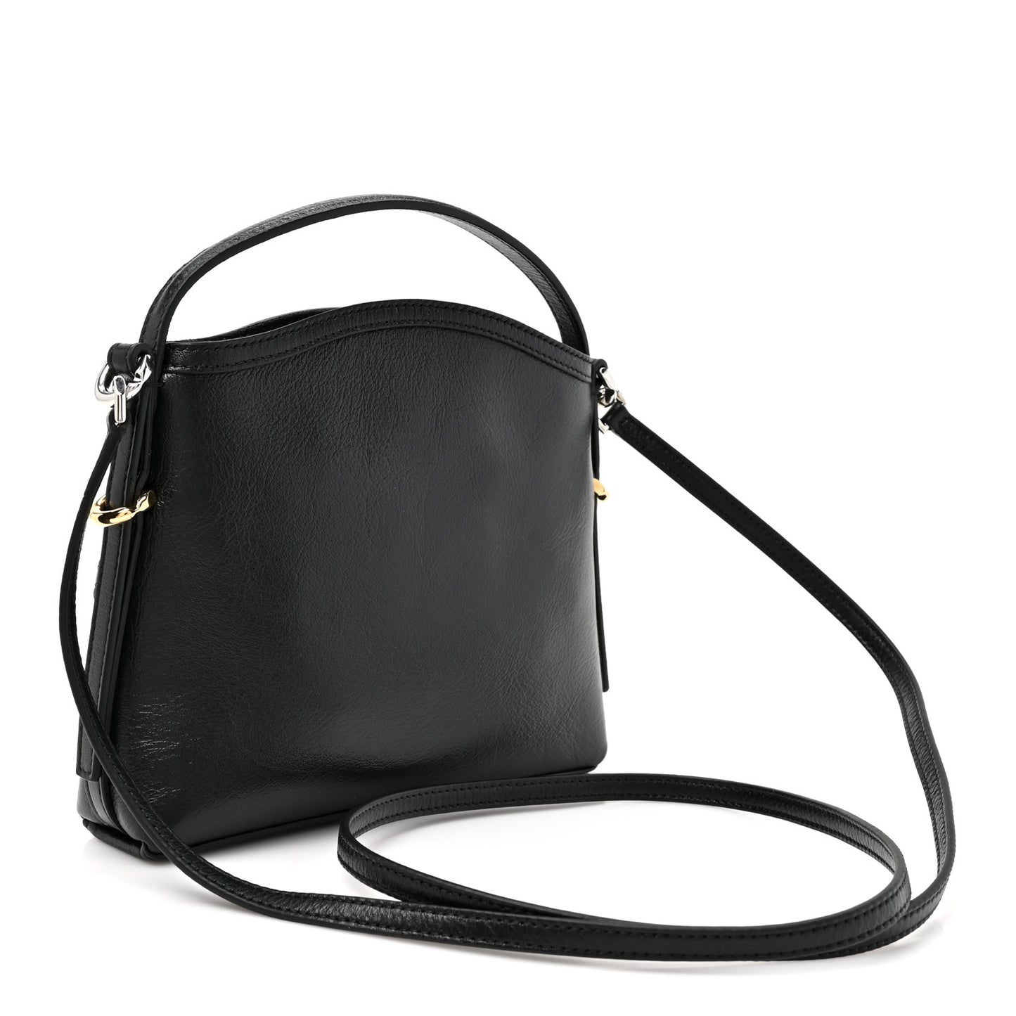 Tumbled Calfskin Nano Voyou Bag Black