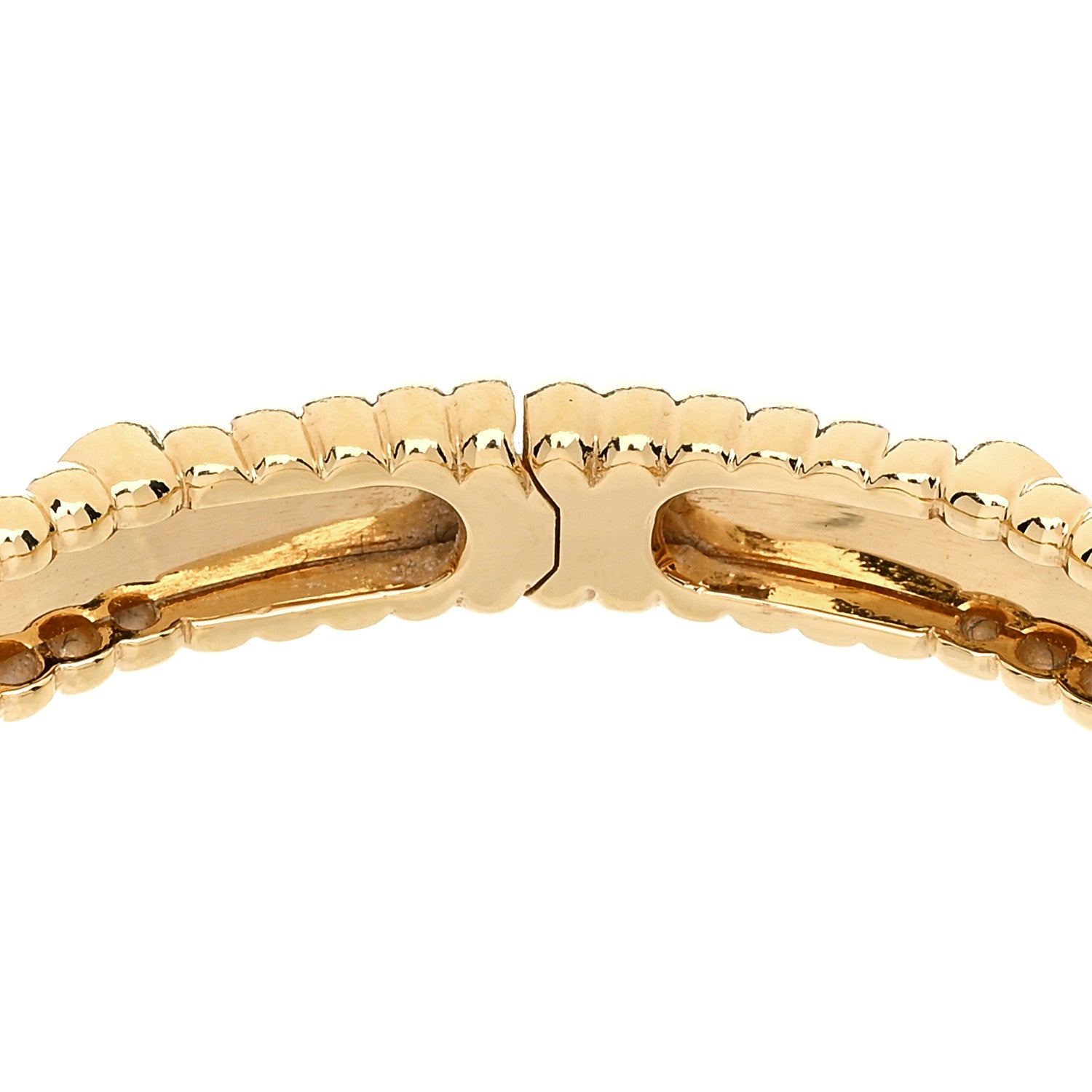 Van Cleef & Arpels 18K Yellow Gold Diamond Perlee Sweet Clovers Bracelet XS 4 of 6