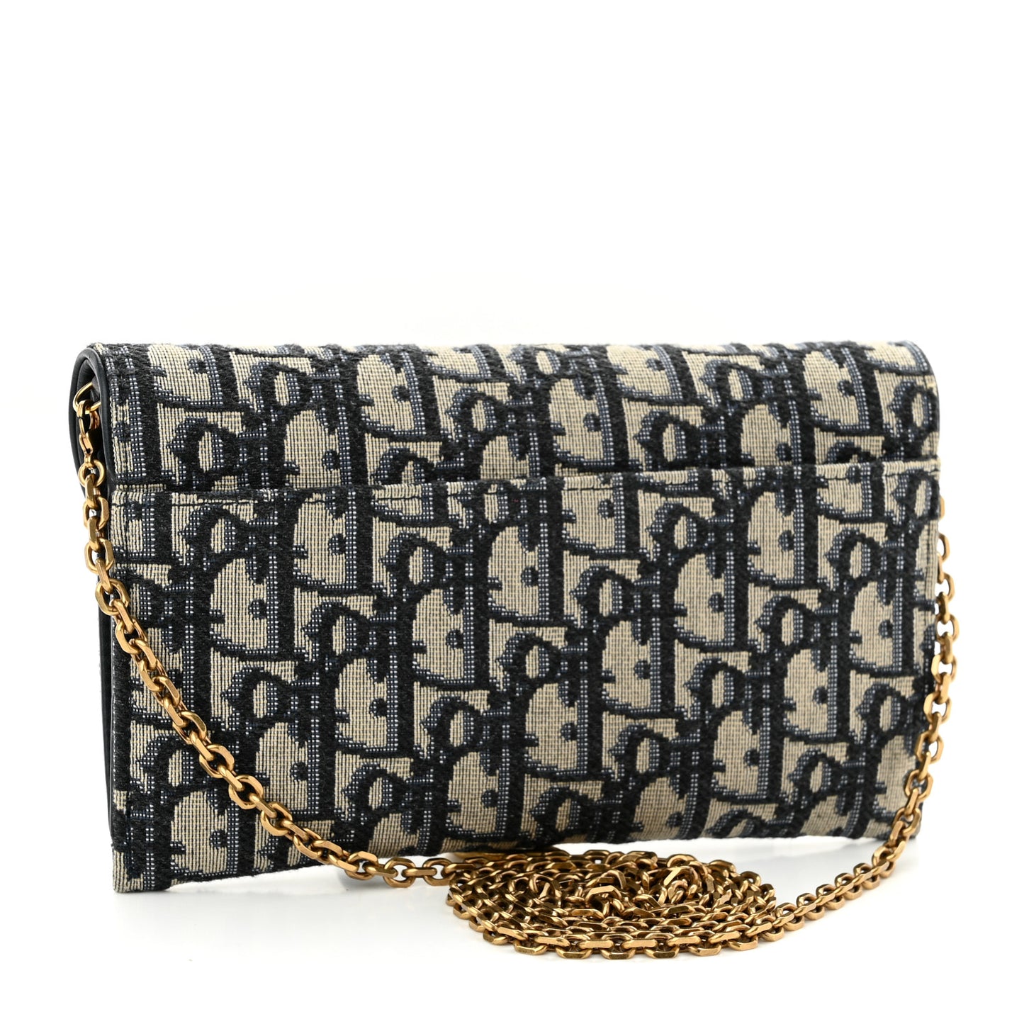 Oblique Saddle Chain Wallet Blue