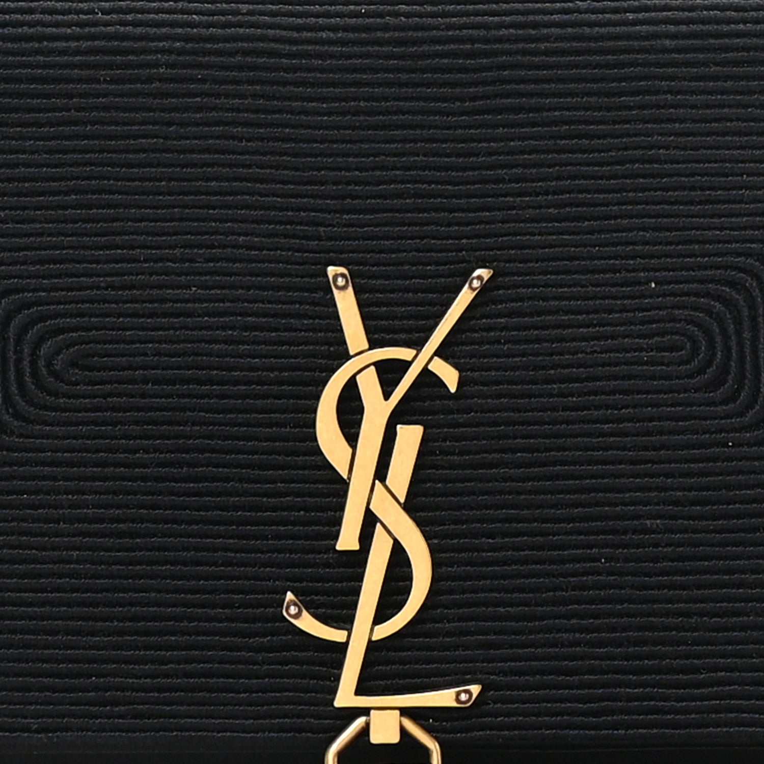 Saint Laurent Satin Woven Monogram Kate Tassel Chain Wallet Black 7 of 9