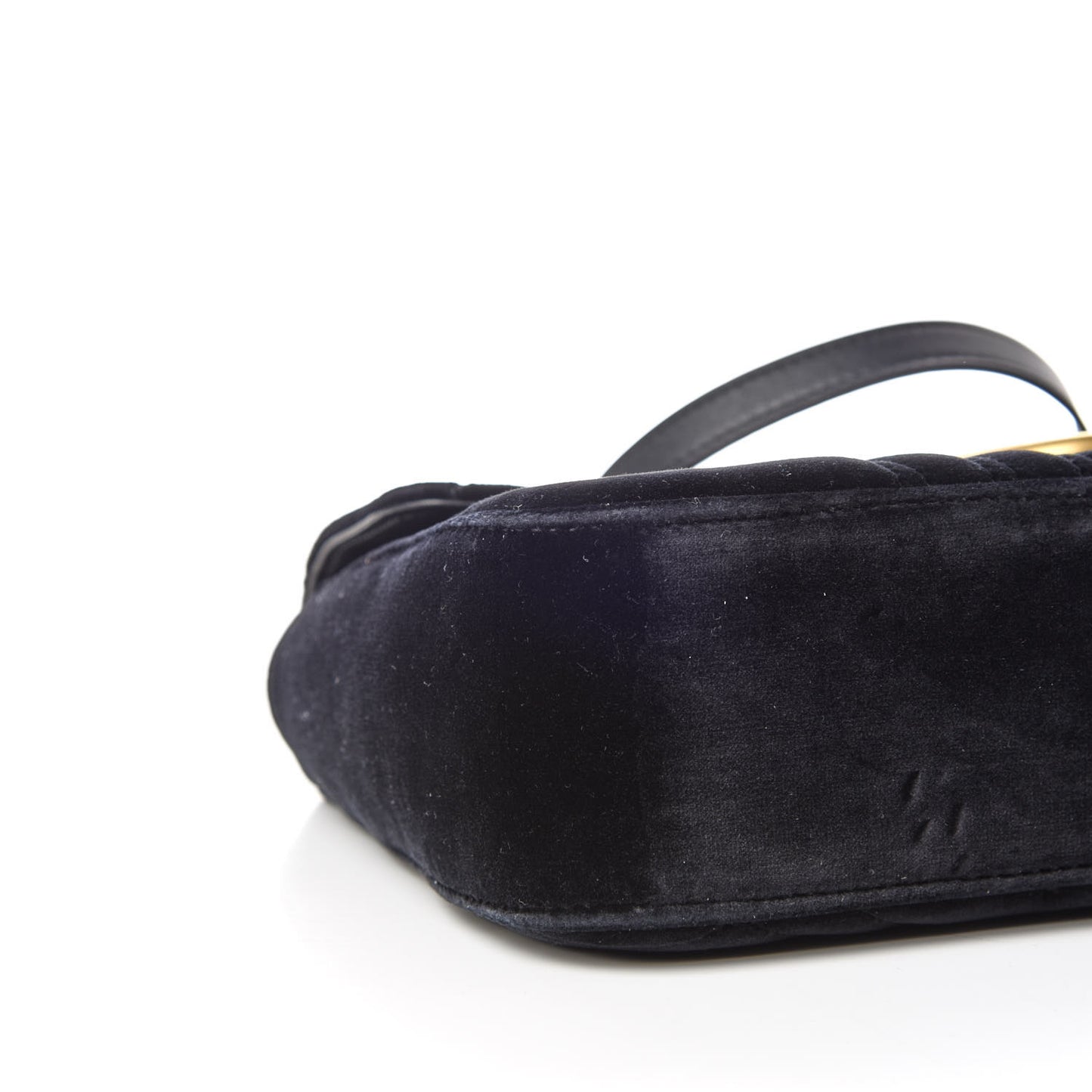 Velvet Matelasse Medium GG Marmont Shoulder Bag Black