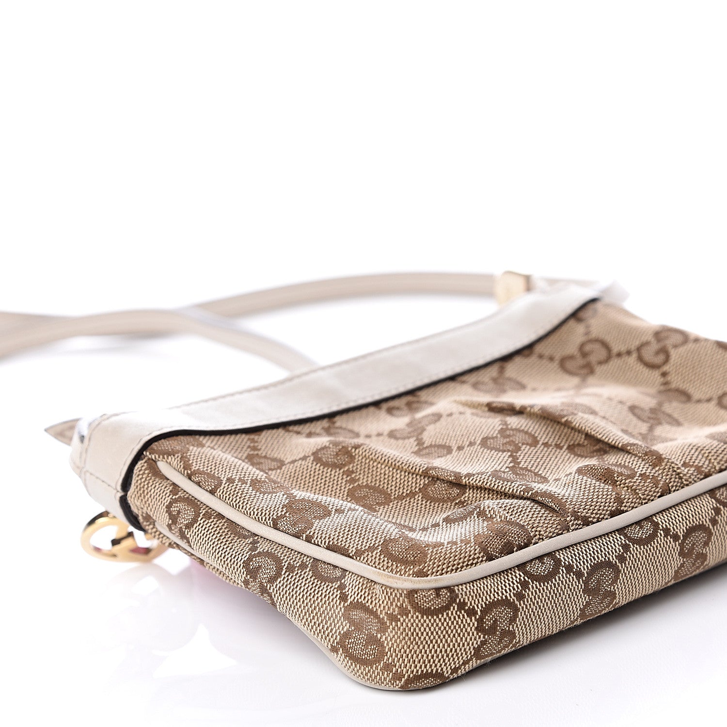 Gucci Monogram GG Heart Charm Crossbody Pochette White 7 of 11