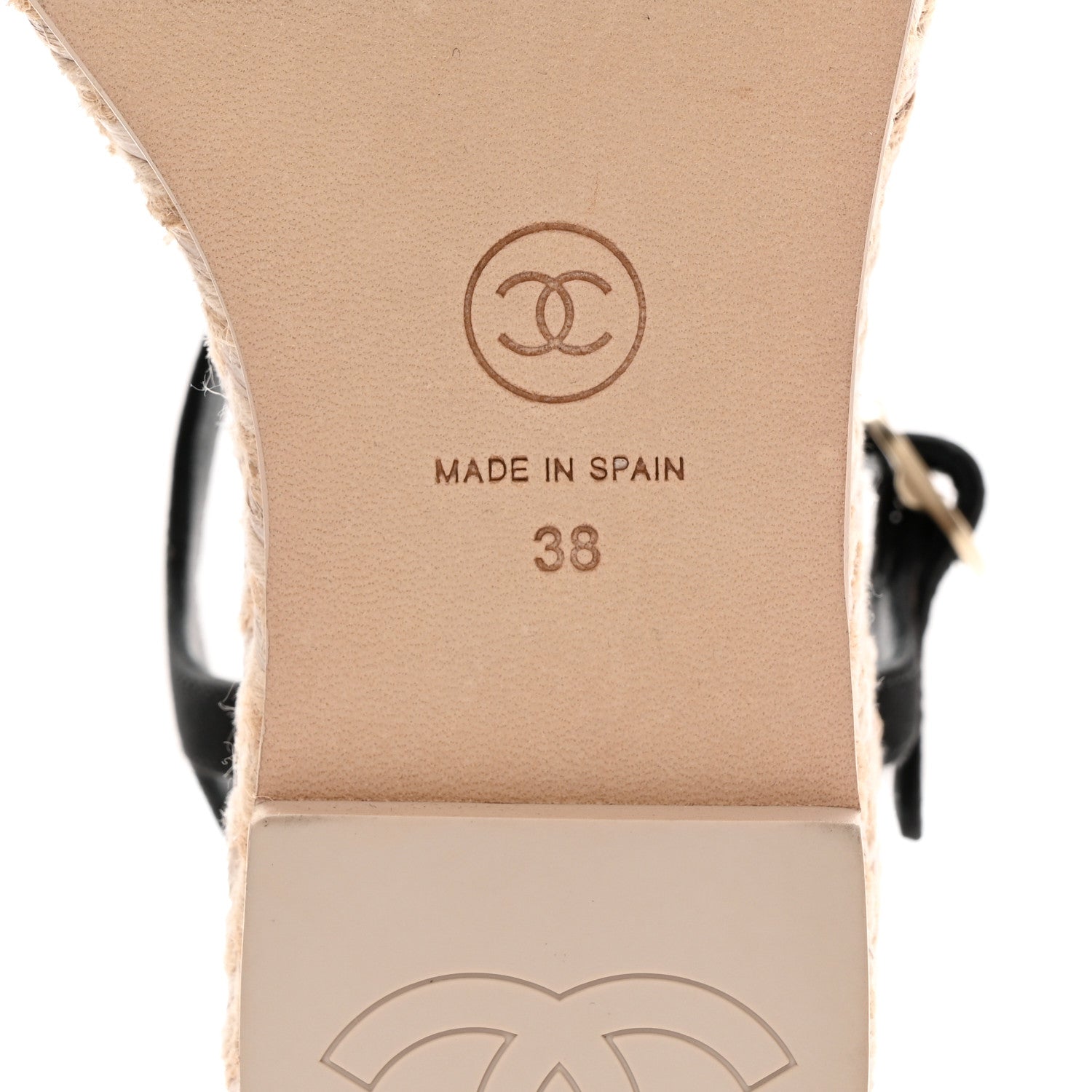 Chanel Satin Grosgrain CC Espadrilles Wedges 38 Black 8 of 9