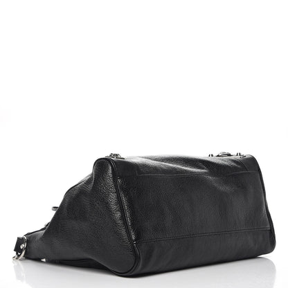 Balenciaga Chevre Silver Metallic Edge Hardware Velo Black 5 of 9