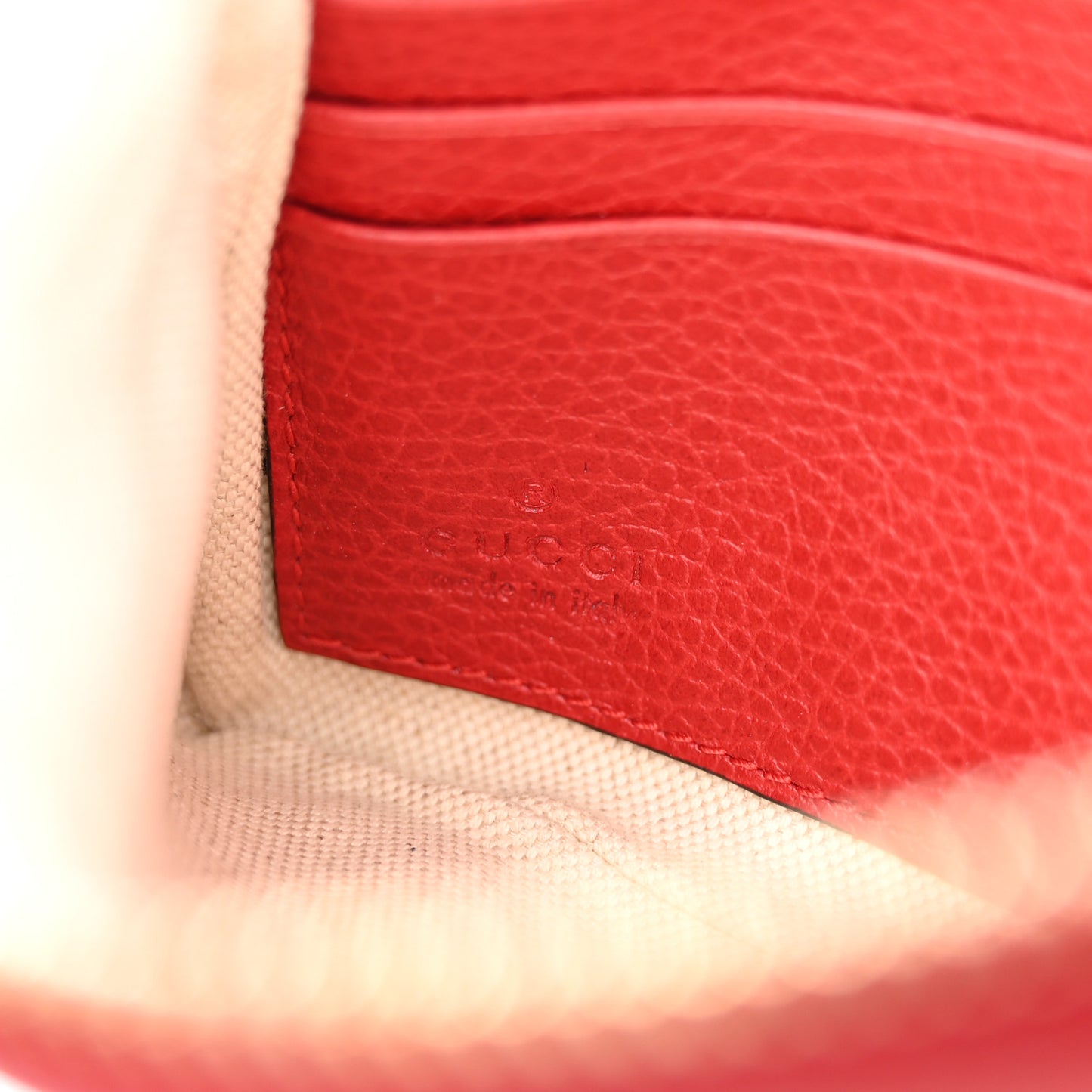 Dollar Calfskin Swing Wristlet Wallet Red