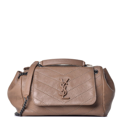 Saint Laurent Vintage Lambskin Chevron Monogram Small Nolita Peru 1 of 8