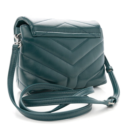 Saint Laurent Calfskin Y Quilted Monogram Toy Loulou Satchel Dark Turquoise 3 of 11