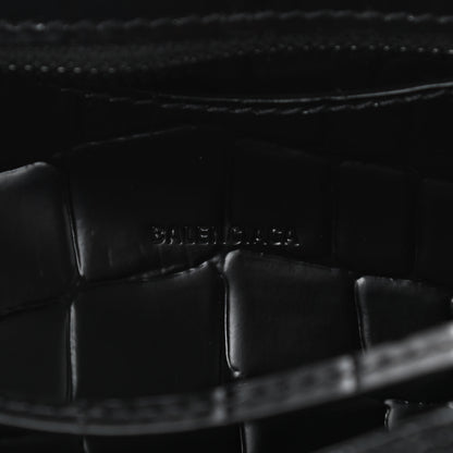 Balenciaga Semi Shiny Calfskin Crocodile Embossed Neo Classic Black Hardware Mini City Black 6 of 10