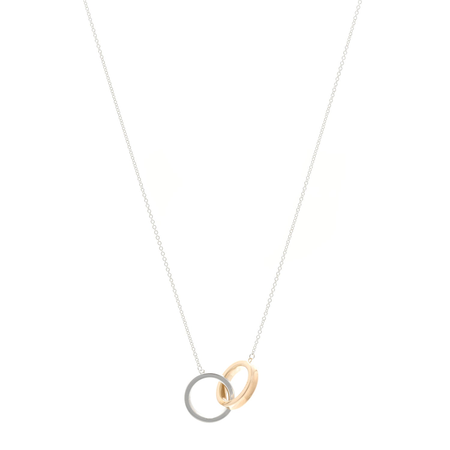 Tiffany Sterling Silver Rubedo 1837 Interlocking Circles Pendant Necklace 1 of 4