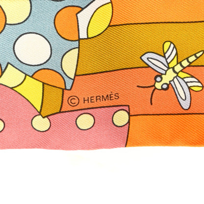 Hermes Silk Les Murmures de la Foret Twilly Jaune Vif Vert Miel 4 of 5