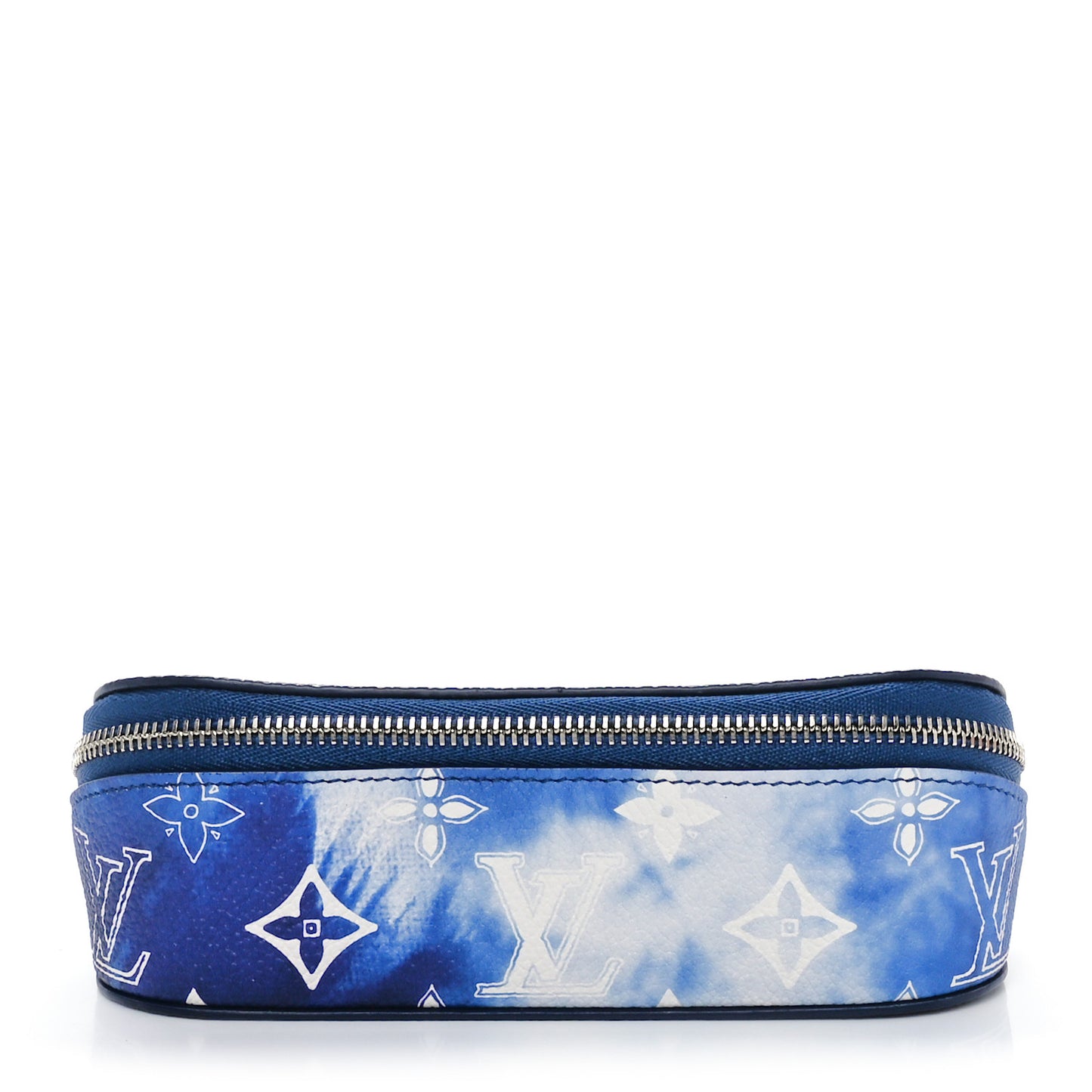 Cowhide Monogram Bandana Sunglasses Case GM Blue White