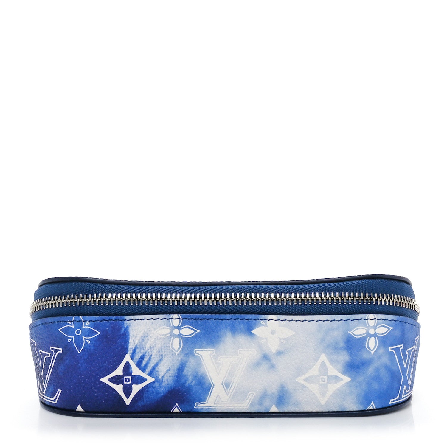 Louis Vuitton Cowhide Monogram Bandana Sunglasses Case GM Blue White 1 of 9