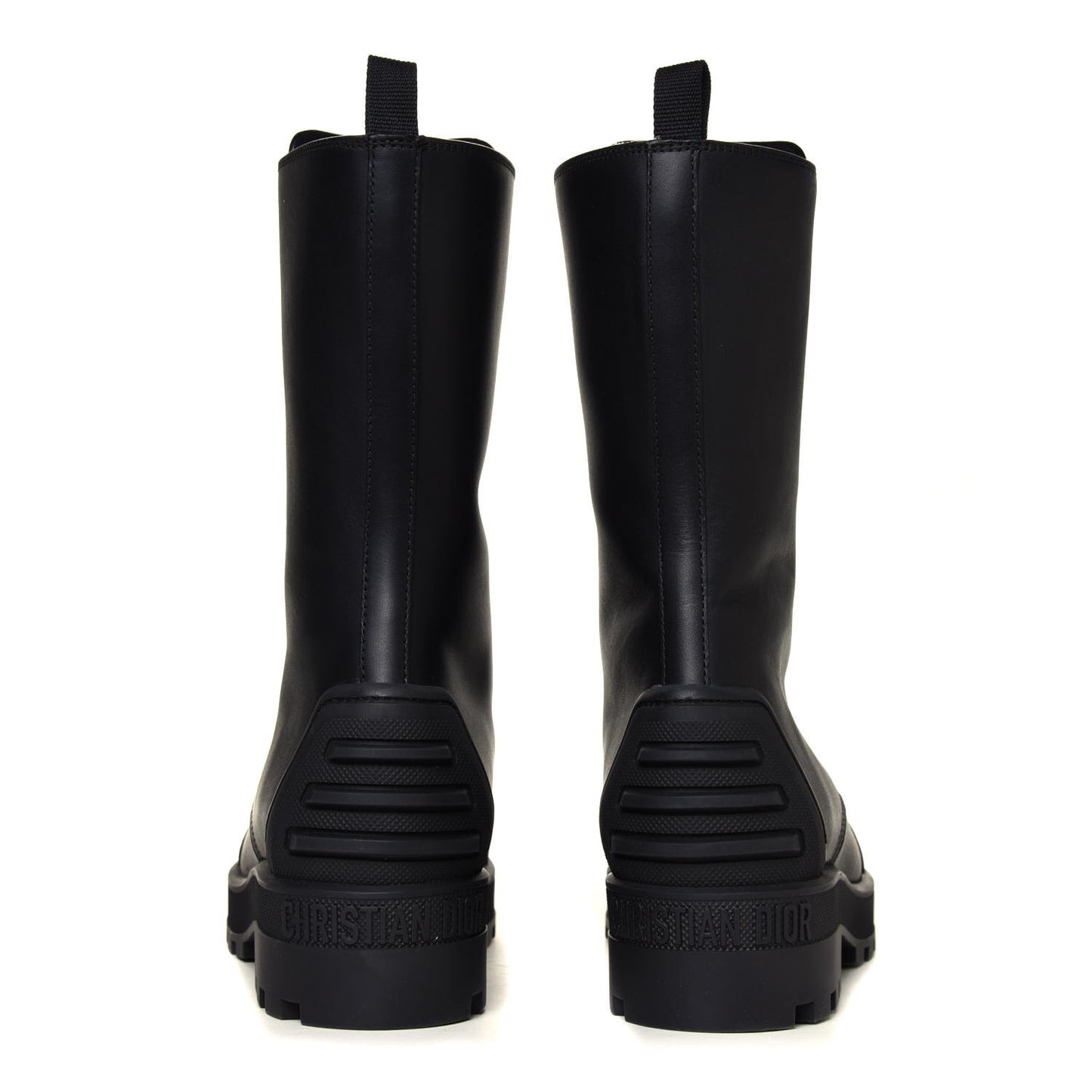 Calfskin Rubber Dioriron Boots 38 Black