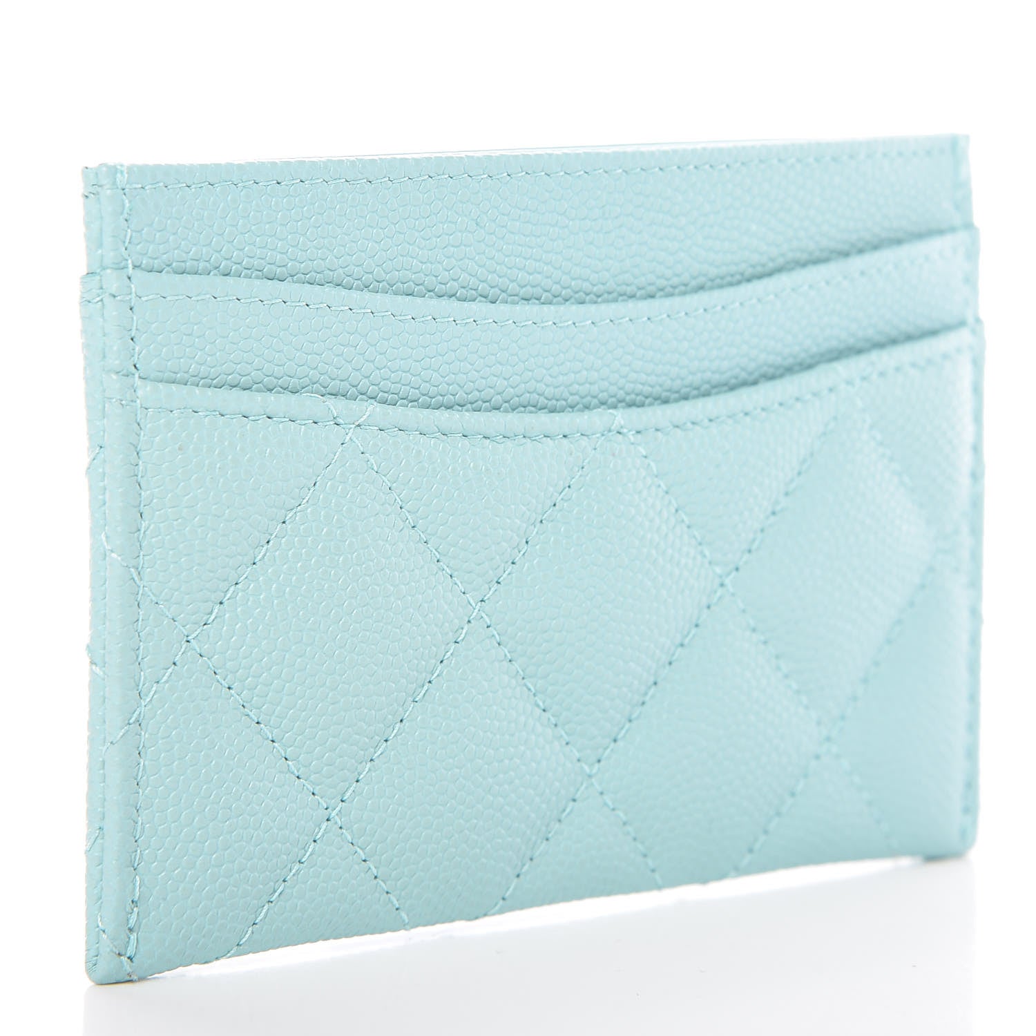 Chanel Caviar Quilted Card Holder Light Blue 3 of 9