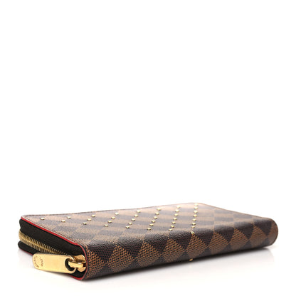 Louis Vuitton Damier Ebene Studded Zippy Wallet Cherry 4 of 8