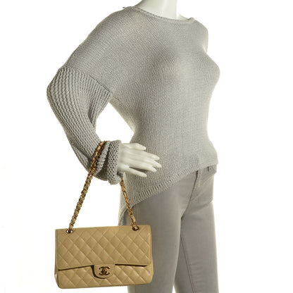 Chanel Caviar Quilted Medium Double Flap Beige Clair 2 of 7