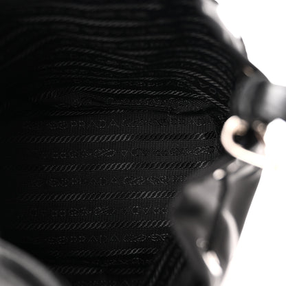 Prada Tessuto Saffiano Ricamo Sequin Crystal Embellished Mini Re-Edition 1978 Bucket Bag Black 5 of 9