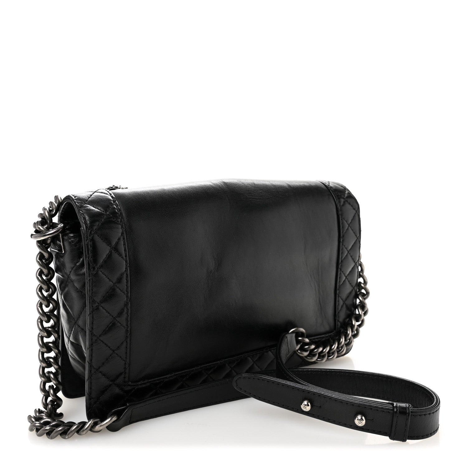 Chanel Calfskin Enchained Medium Boy Flap Black 3 of 10