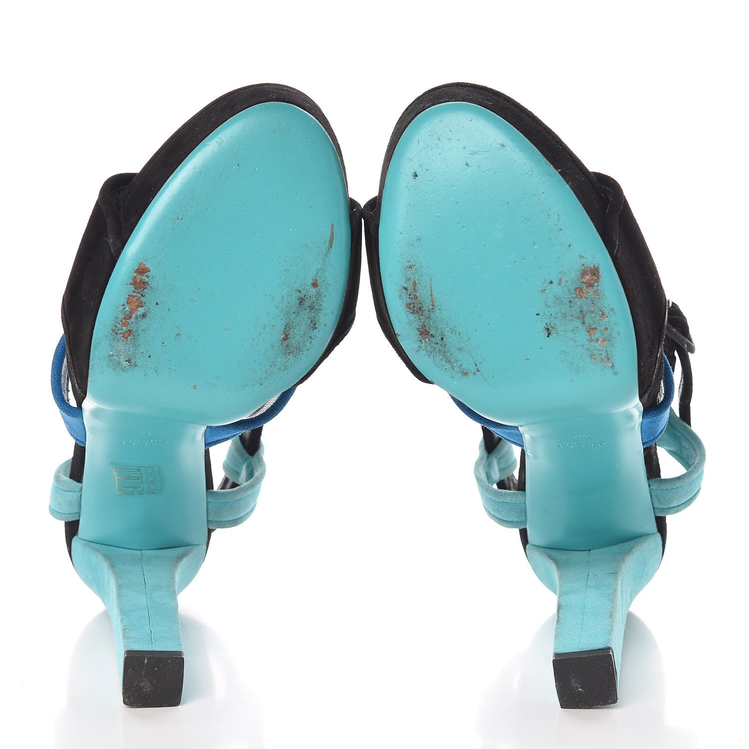 Gucci Suede Tri-color Platform Sandals 42 Turquoise 7 of 15