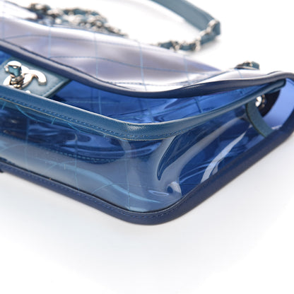 Chanel PVC Lambskin Stitched Medium Coco Splash Flap Blue 9 of 10