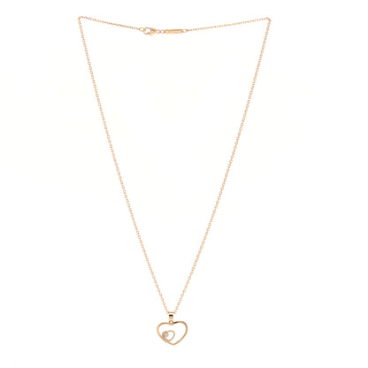 Chopard 18K Rose Gold Diamond Double Heart Pendant Necklace 3 of 5