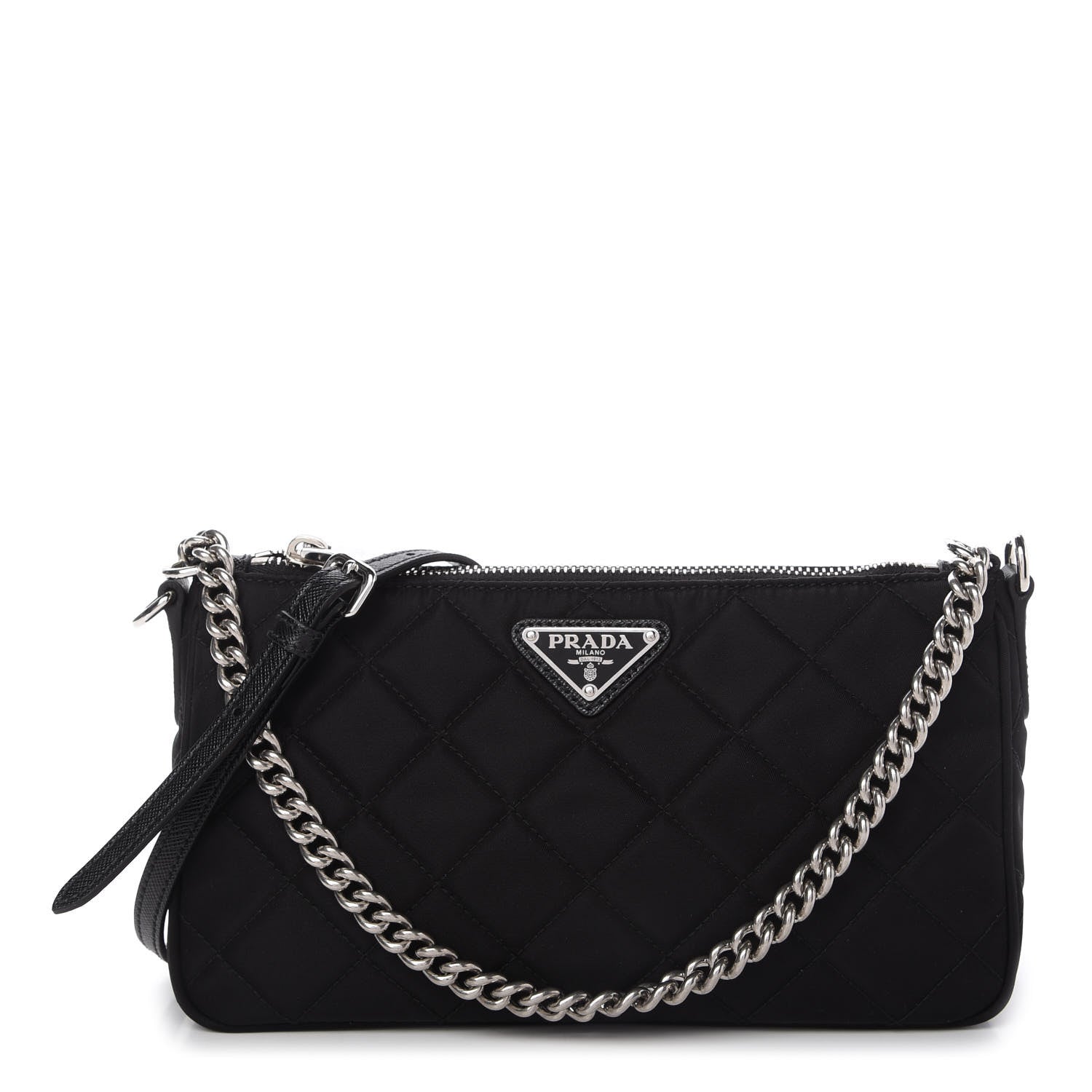 Prada Nylon Tessuto Impuntu Quilted Crossbody Bag Black 1 of 10