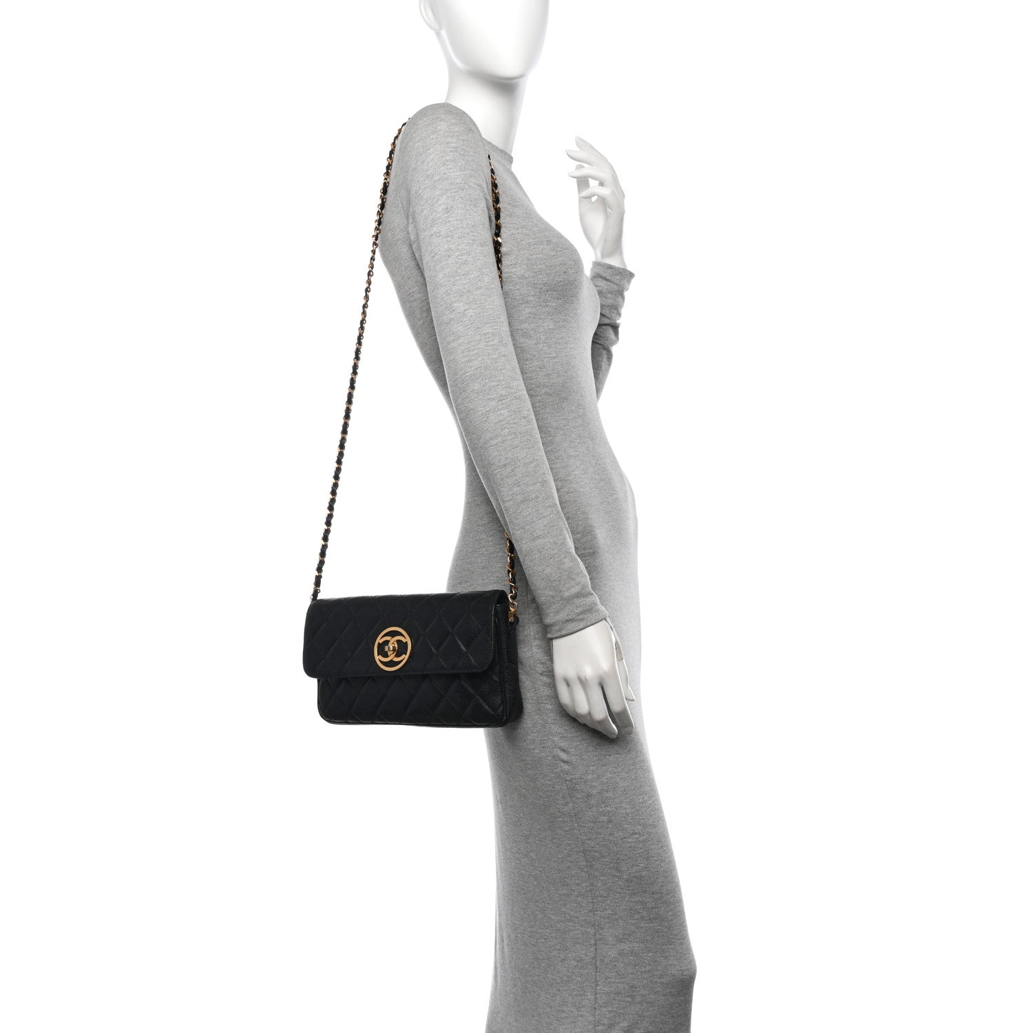 Chanel Caviar Quilted East West CC Flap Black 2 of 11