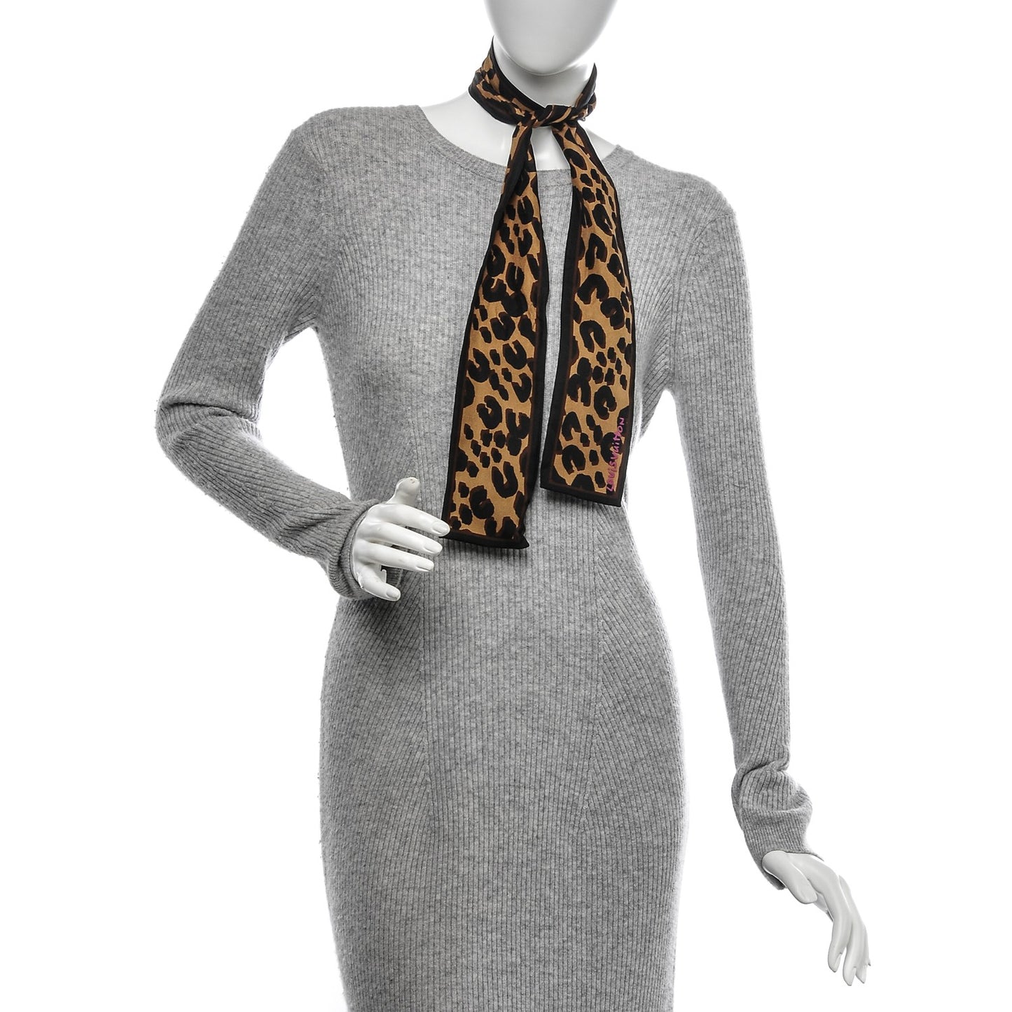 Silk Leopard Bandeau Scarf Marron