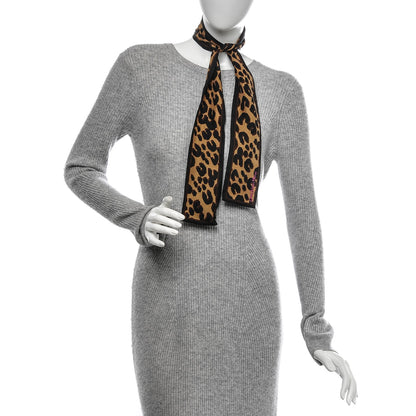 Louis Vuitton Silk Leopard Bandeau Scarf Marron 2 of 5