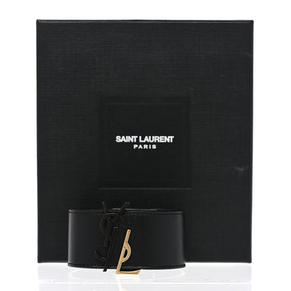 Saint Laurent Calfskin Monogram Bracelet Black 7 of 7