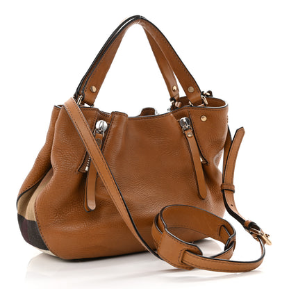 Burberry Grainy Calfskin House Check Small Maidstone Saddle Brown 3 of 11