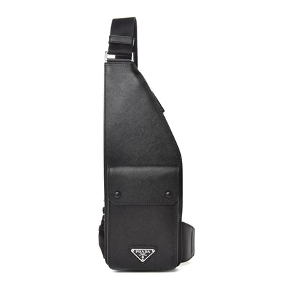Prada Saffiano City Calfskin Travel Crossbody Bag Black 1 of 11
