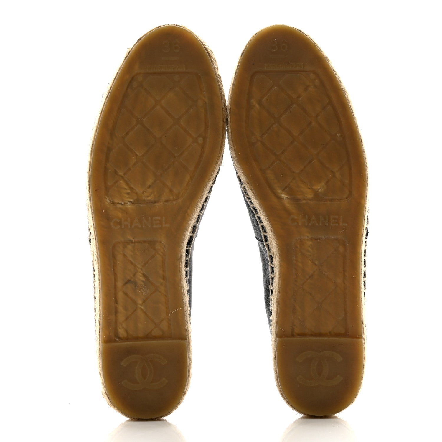 Chanel Lambskin CC Espadrilles 36 Black 5 of 9