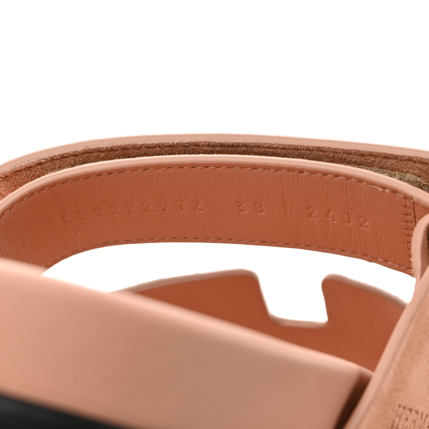 Hermes Suede Goatskin Womens Chypre Sandals 38 Nude 7 of 9