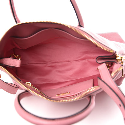 Miu Miu Goatskin Madras Zip Tote Rosa 5 of 14