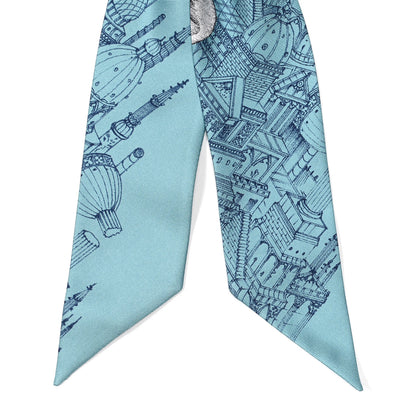 Hermes Silk Twilly Scrunchie Blue 4 of 4