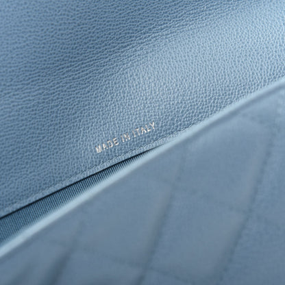 Chanel Grained Calfskin Quilted CC Box Pouch Light Blue 7 of 9