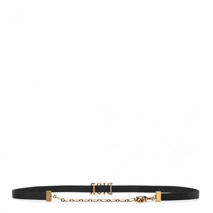 Christian Dior Grosgrain Ribbon Dior Logo Choker Necklace Black 3 of 4