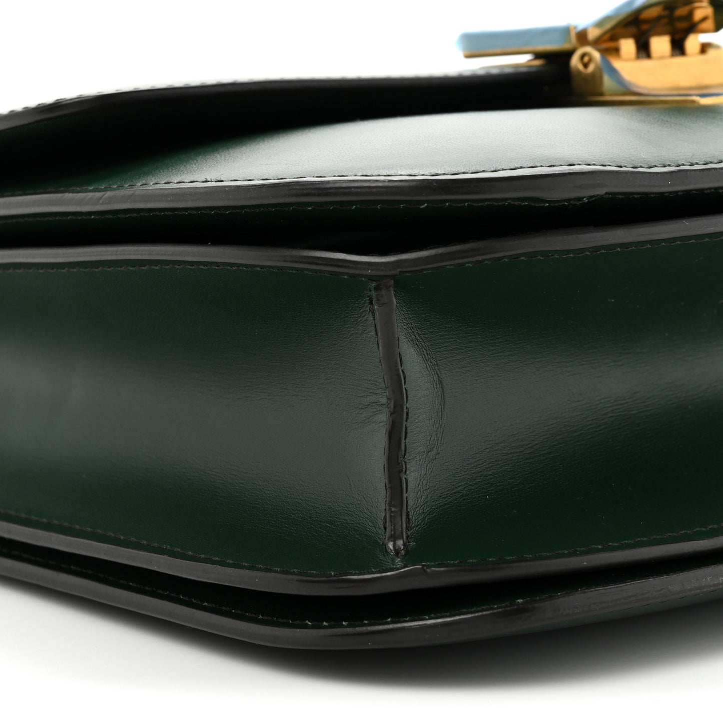 Box Calfskin Medium Classic Box Flap Bag Dark Green