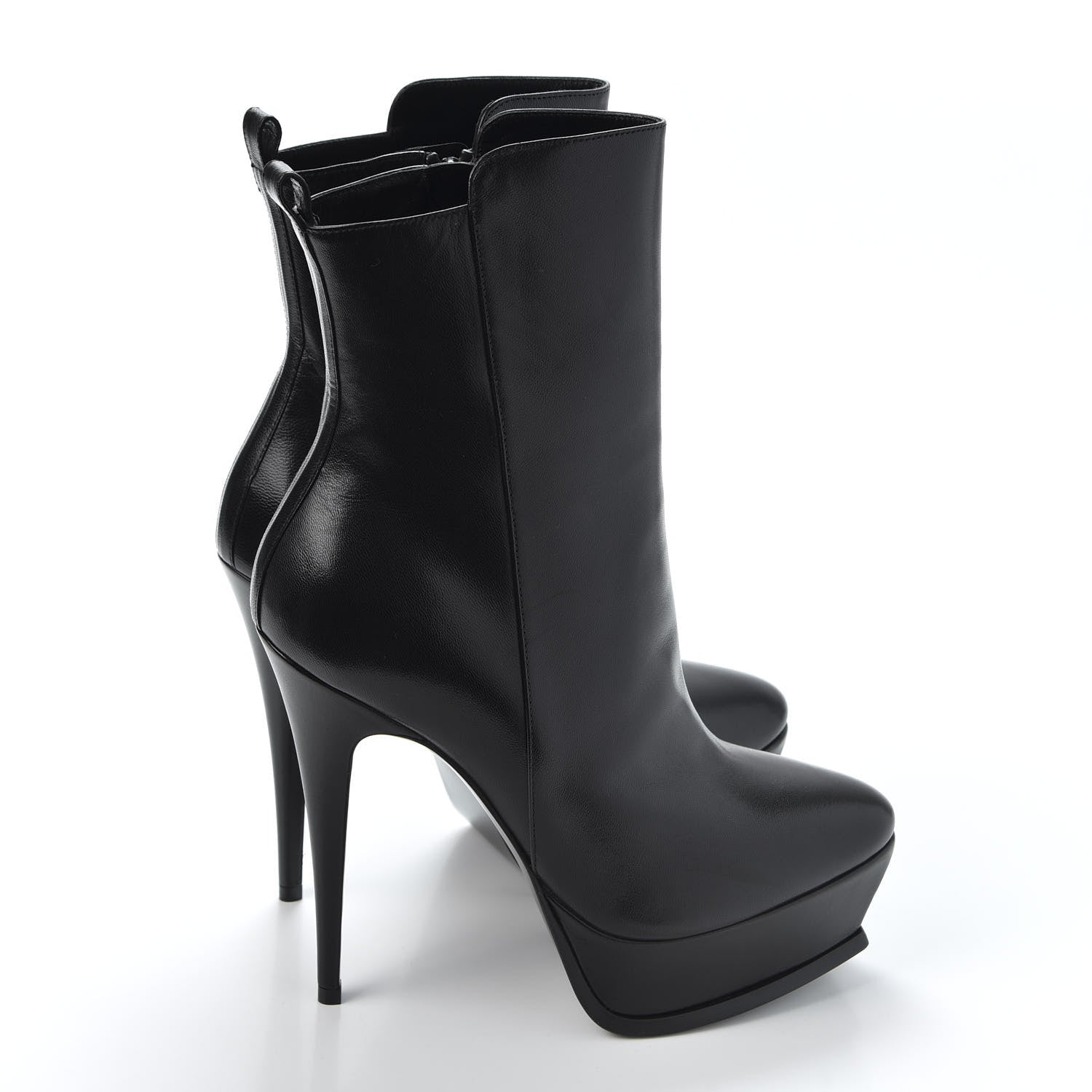 Saint Laurent Nappa Tribute Platform Ankle Boots 38.5 Black 4 of 9