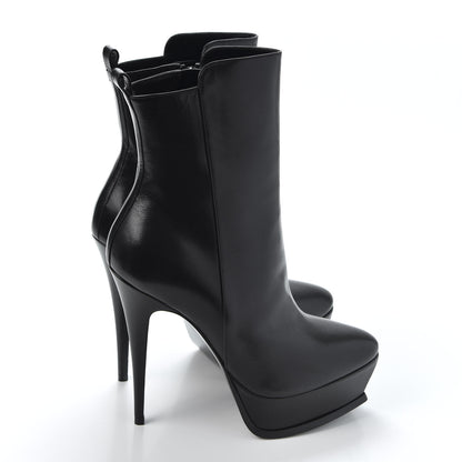 Saint Laurent Nappa Tribute Platform Ankle Boots 38.5 Black 4 of 9