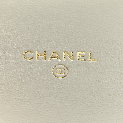 Chanel Lambskin Quilted Lacquered Chain Phone Holder With Chain Grey 6 of 11