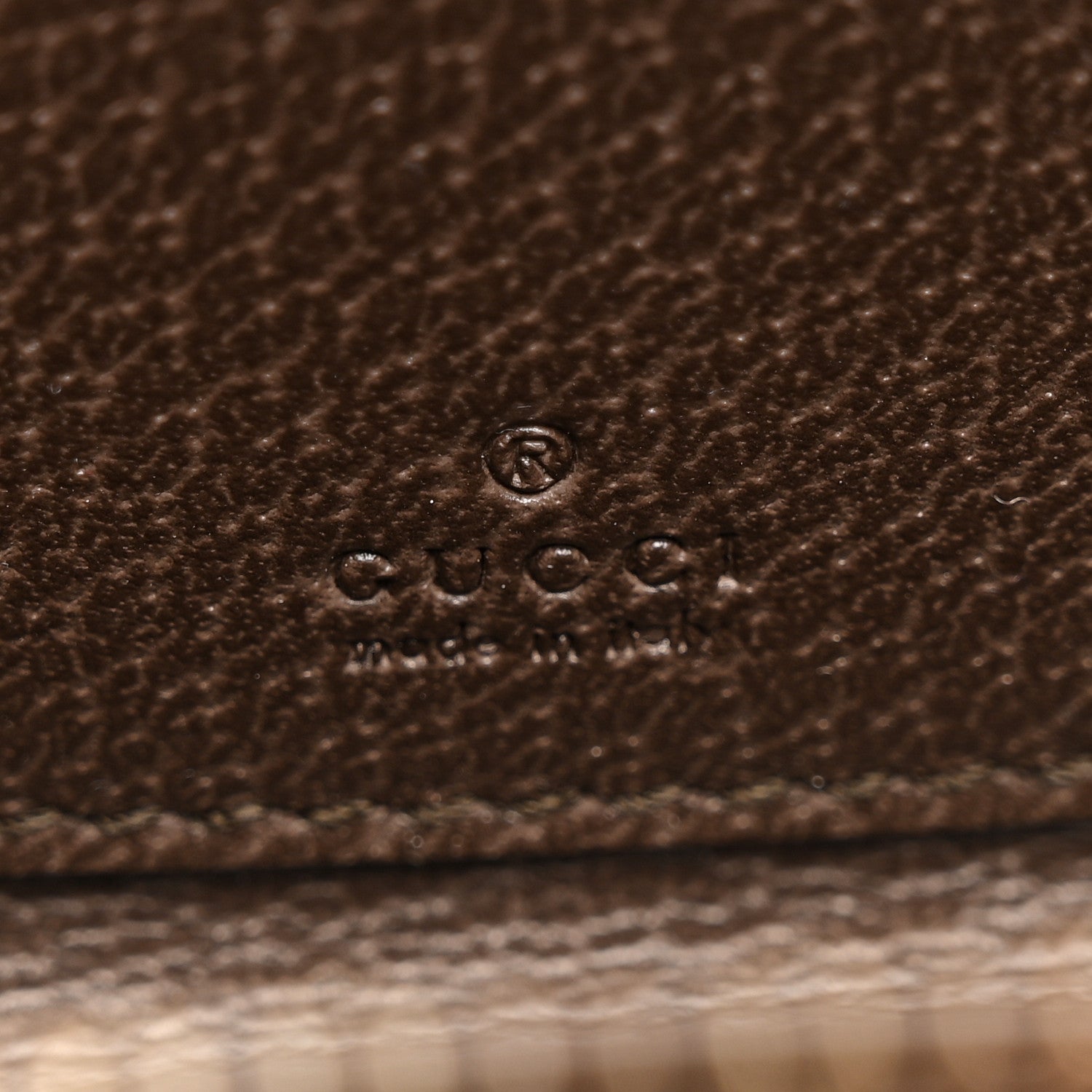 Gucci GG Supreme Monogram Textured Dollar Calfskin Web Ophidia Zip Around Card Case Wallet Beige Ebony New Acero 6 of 8