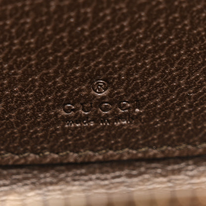 Gucci GG Supreme Monogram Textured Dollar Calfskin Web Ophidia Zip Around Card Case Wallet Beige Ebony New Acero 6 of 8