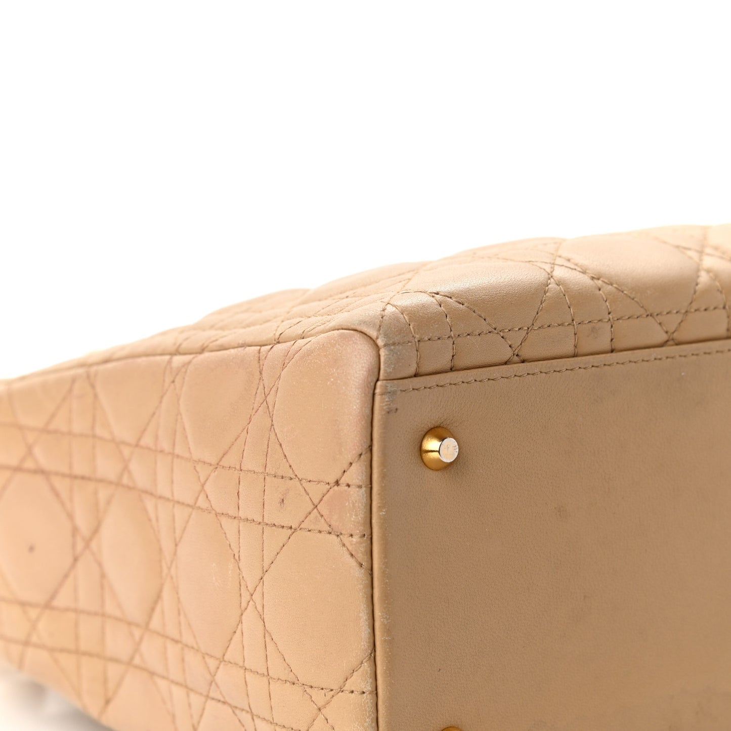 Lambskin Cannage Medium Lady Dior Beige