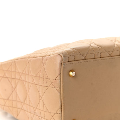 Christian Dior Lambskin Cannage Medium Lady Dior Beige 15 of 24