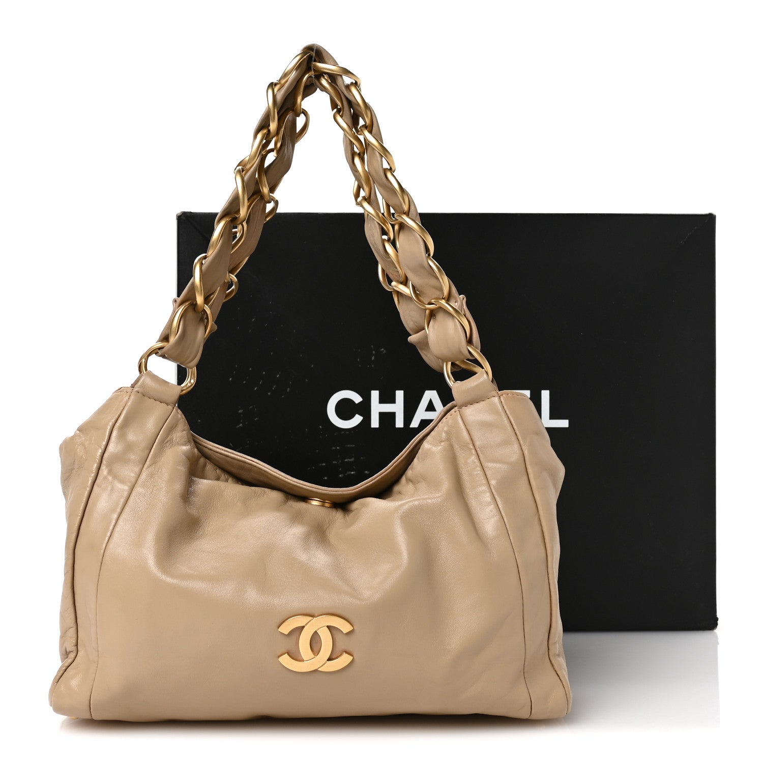 Chanel Lambskin Small Olsen Shoulder Bag Beige 11 of 12
