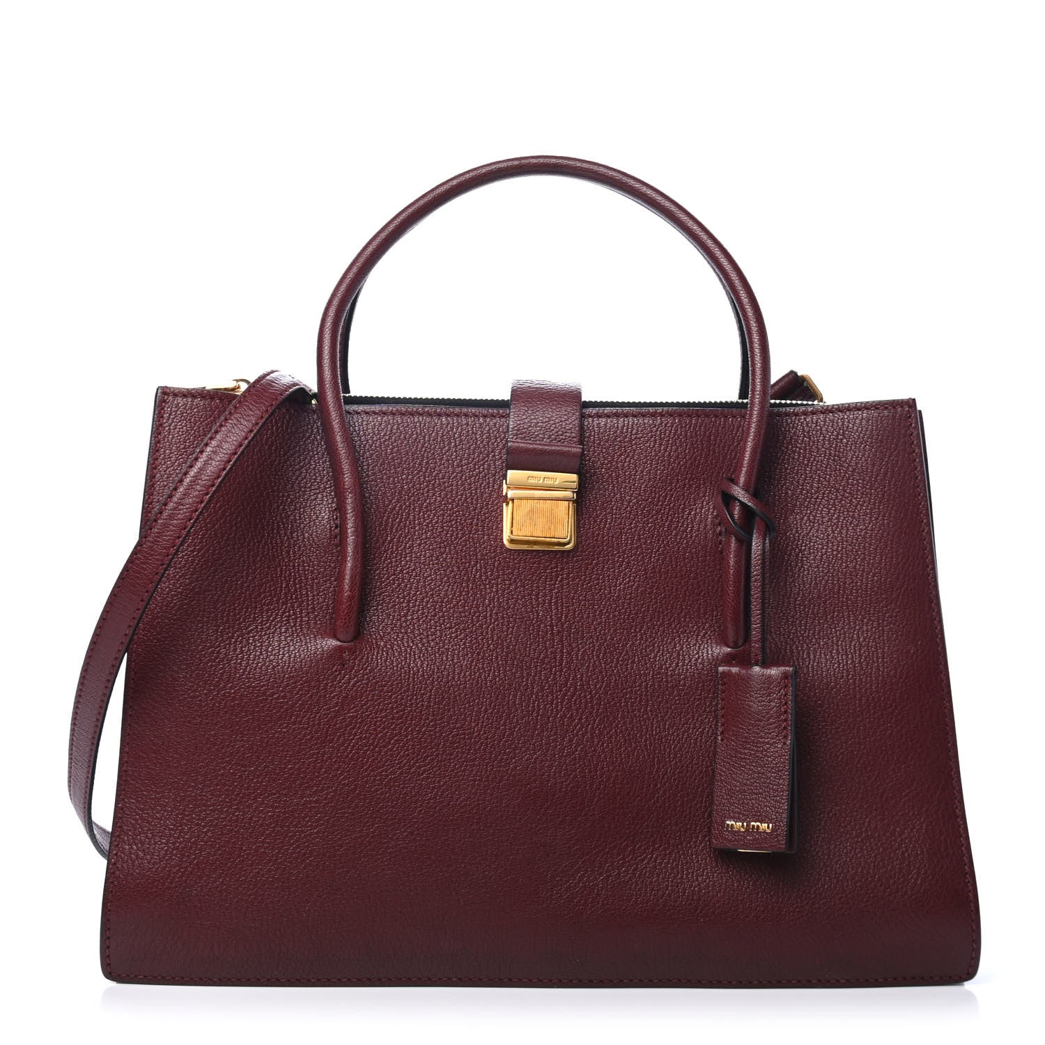 Miu Miu Goatskin Madras Tote Ribes 1 of 4